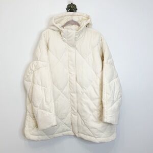 Madewell Plus Cream Corduroy Holland Quilted Puffer Parka Coat Women Plus 2X NWT